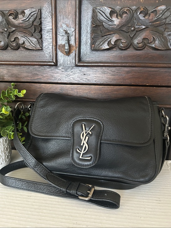 Beautiful Bag Handbags - Beautiful Black Pebbled Leather Crossbody with Silver Logo